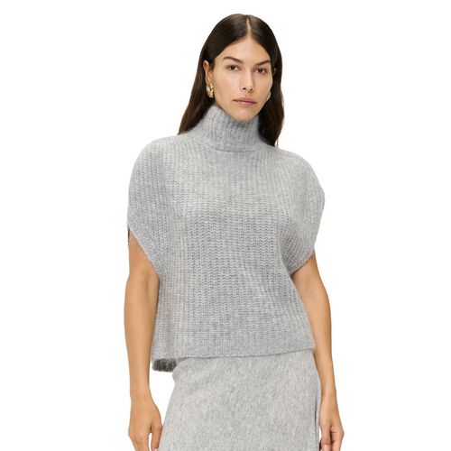 Veronika Maine Light Grey Chunky Mohair Blend Tunic